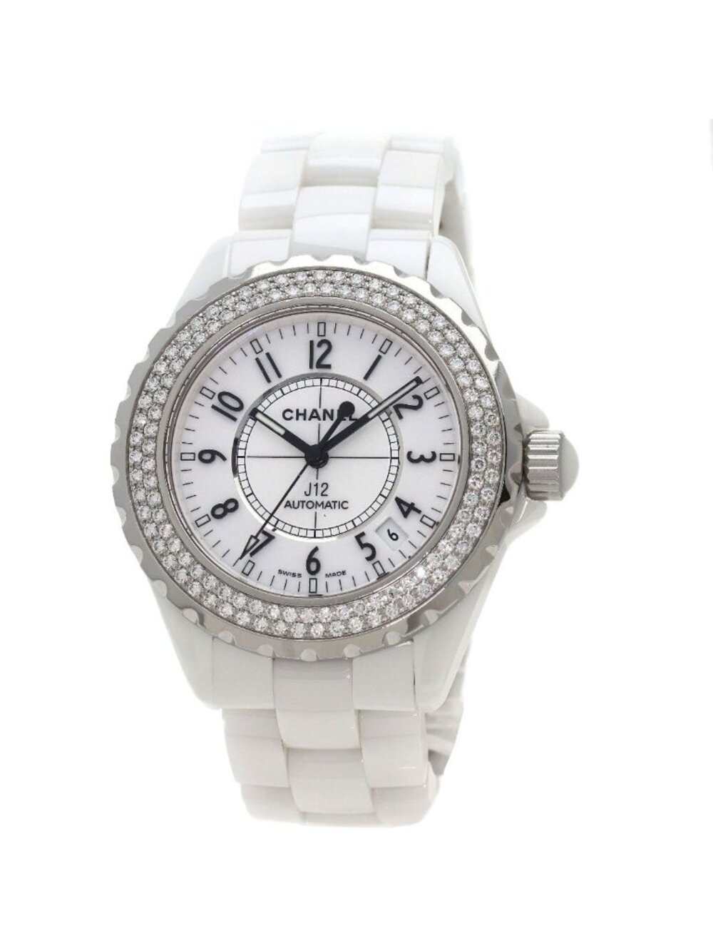 Chanel 38 Diamond Bezel Watch Ceramic